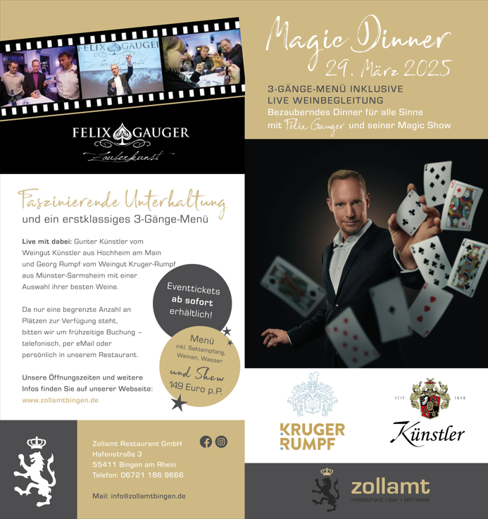 Magic Dinner im Zollamt Restaurant