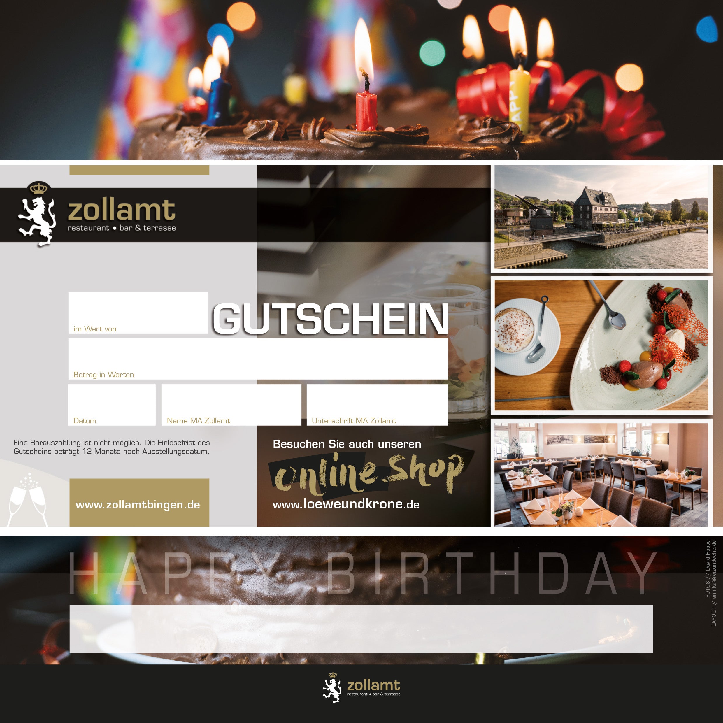 Geburtstag - Zollamt Restaurant Gutschein